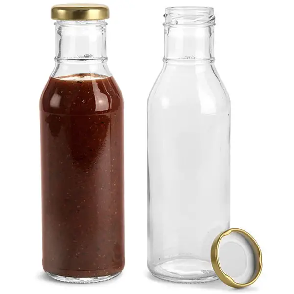 12oz Ring Neck Glass Sauce Bottle Supply