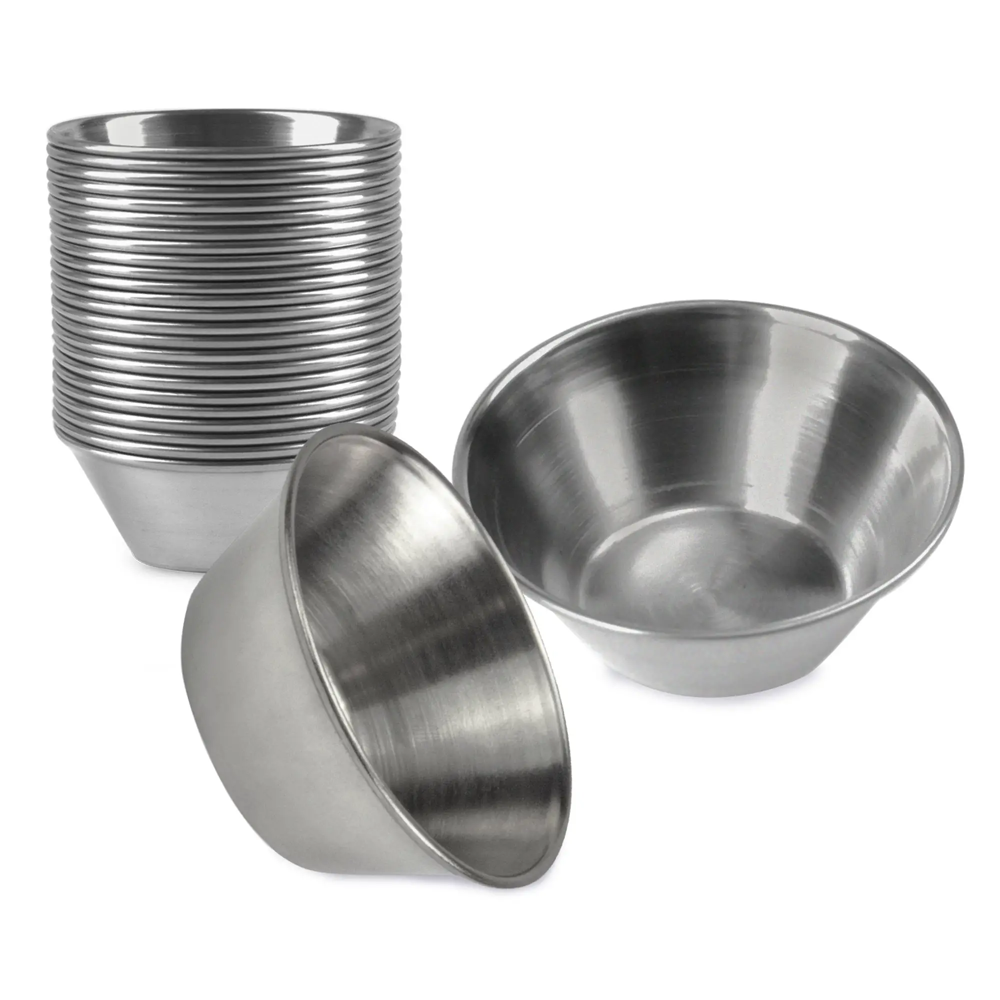 [24 Pack] 1.5 oz Stainless Steel Sauce Cups