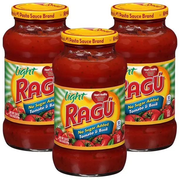 (3 Pack) Ragu Light Sauce No Sugar Added Tomato &  Basil, 23.8 OZ ...