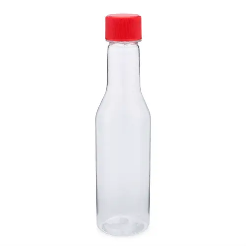 5 oz Clear PET Plastic Hot Sauce Bottles