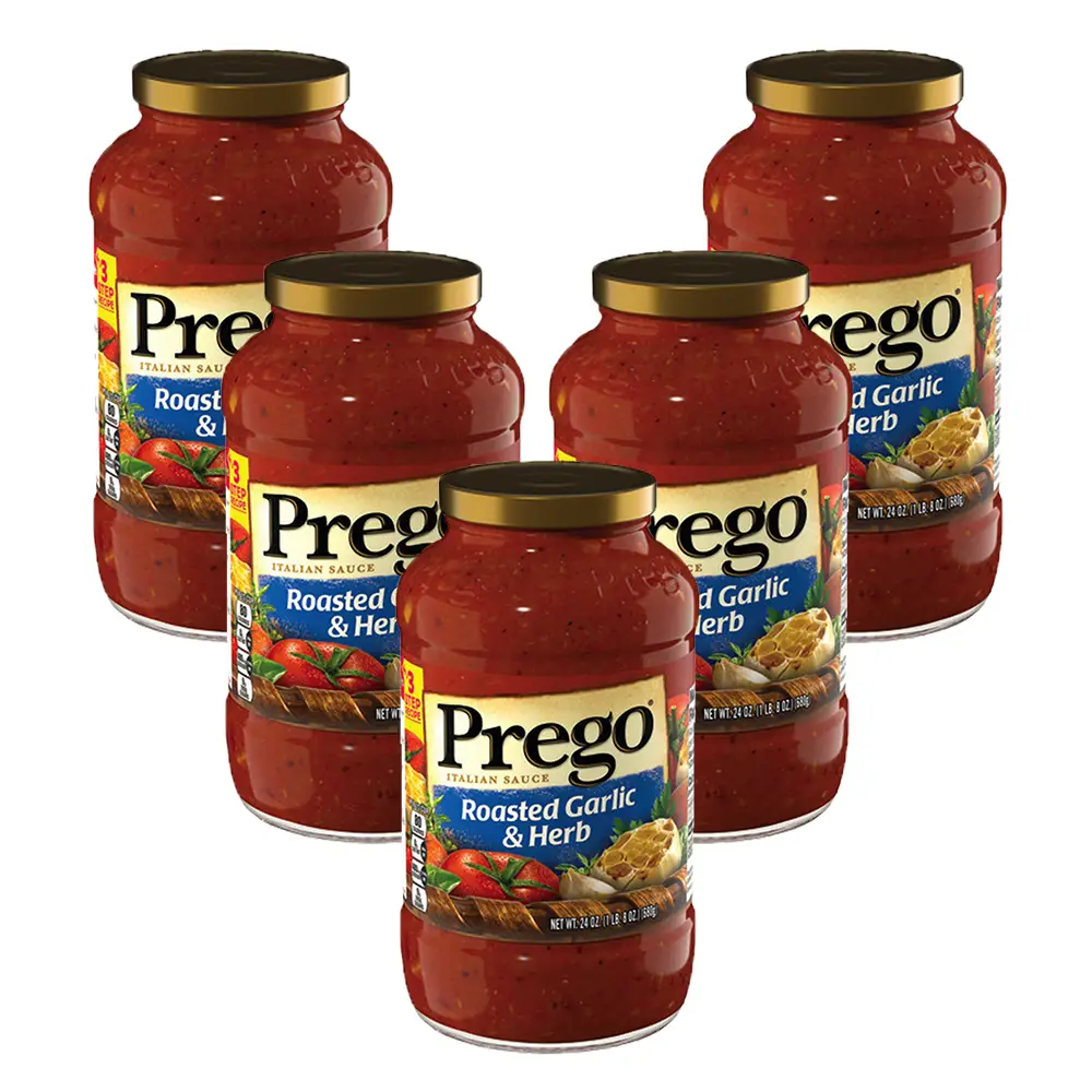 (5 Pack) Prego Roasted Garlic &  Herb Italian Sauce, 24 oz.