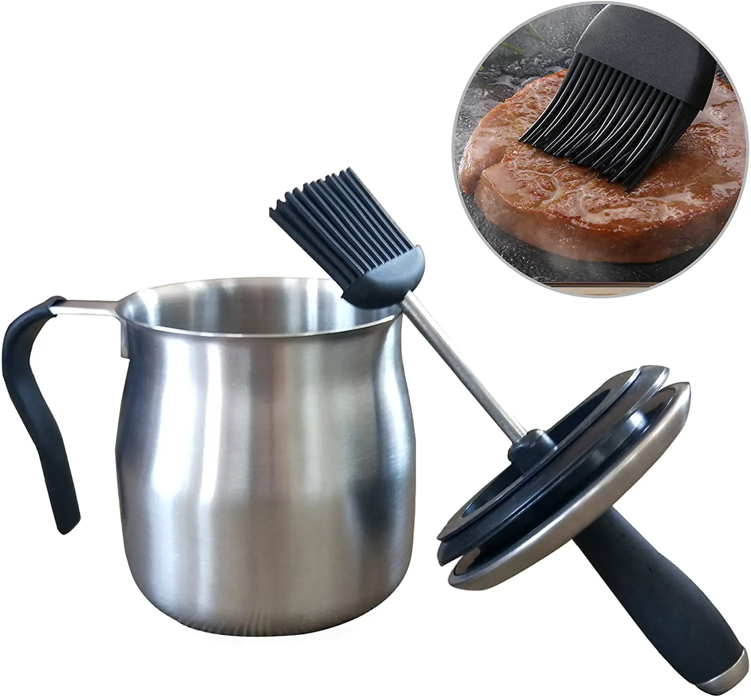 Amazon.com : Basting Brush and Sauce Pot Set for BBQ ...
