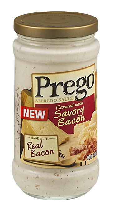 Amazon.com : Prego Alfredo Sauce, Savory Bacon, 14.5 oz ...