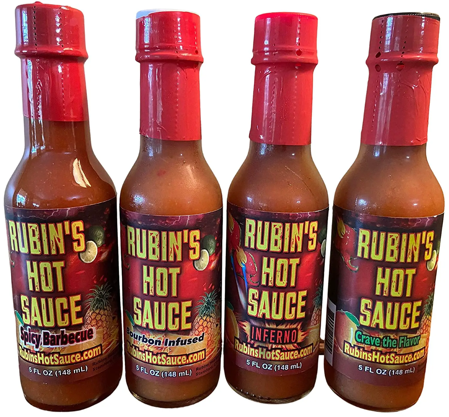 Amazon.com : Rubinâs Hot Sauce, VARIETY PACK âRegular, Inferno, Bourbon ...