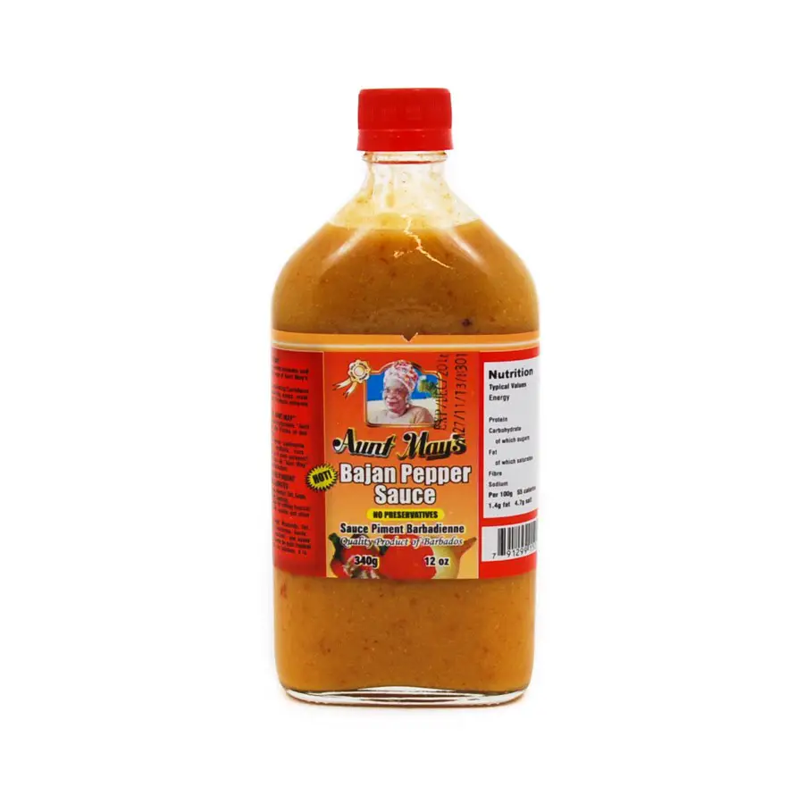Aunt Mays Bajan Pepper Sauce (net 340g) Barbados (Gross Weight 705g ...