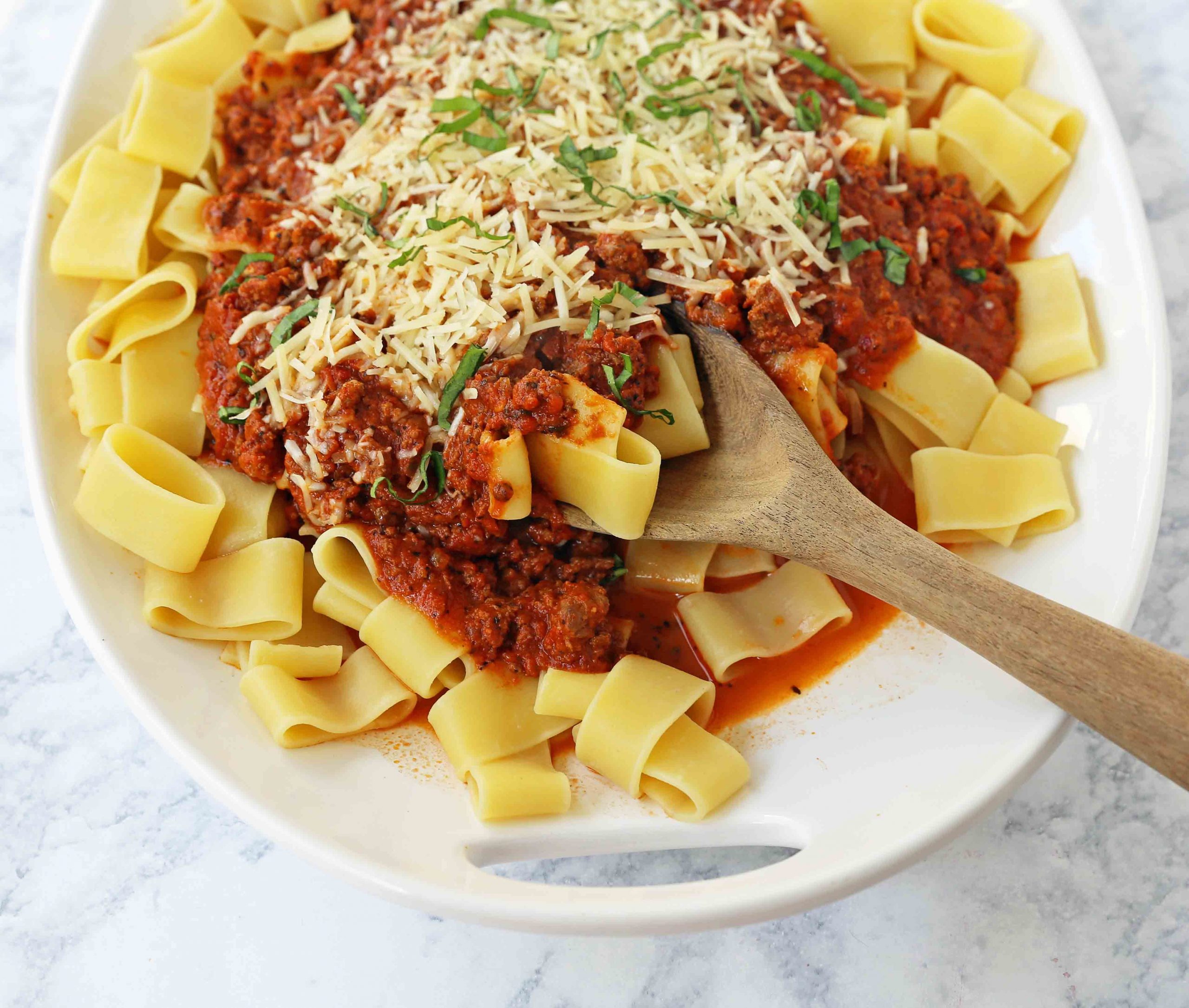 Beef Bolognese Sauce. Authentic Italian Beef Bolognese Sauce on top of ...