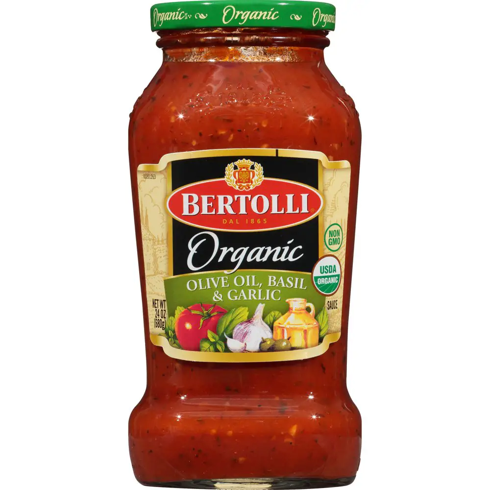 Bertolli Organic Traditional Olive Oil, Basil &  Garlic Pasta Sauce, 24 ...
