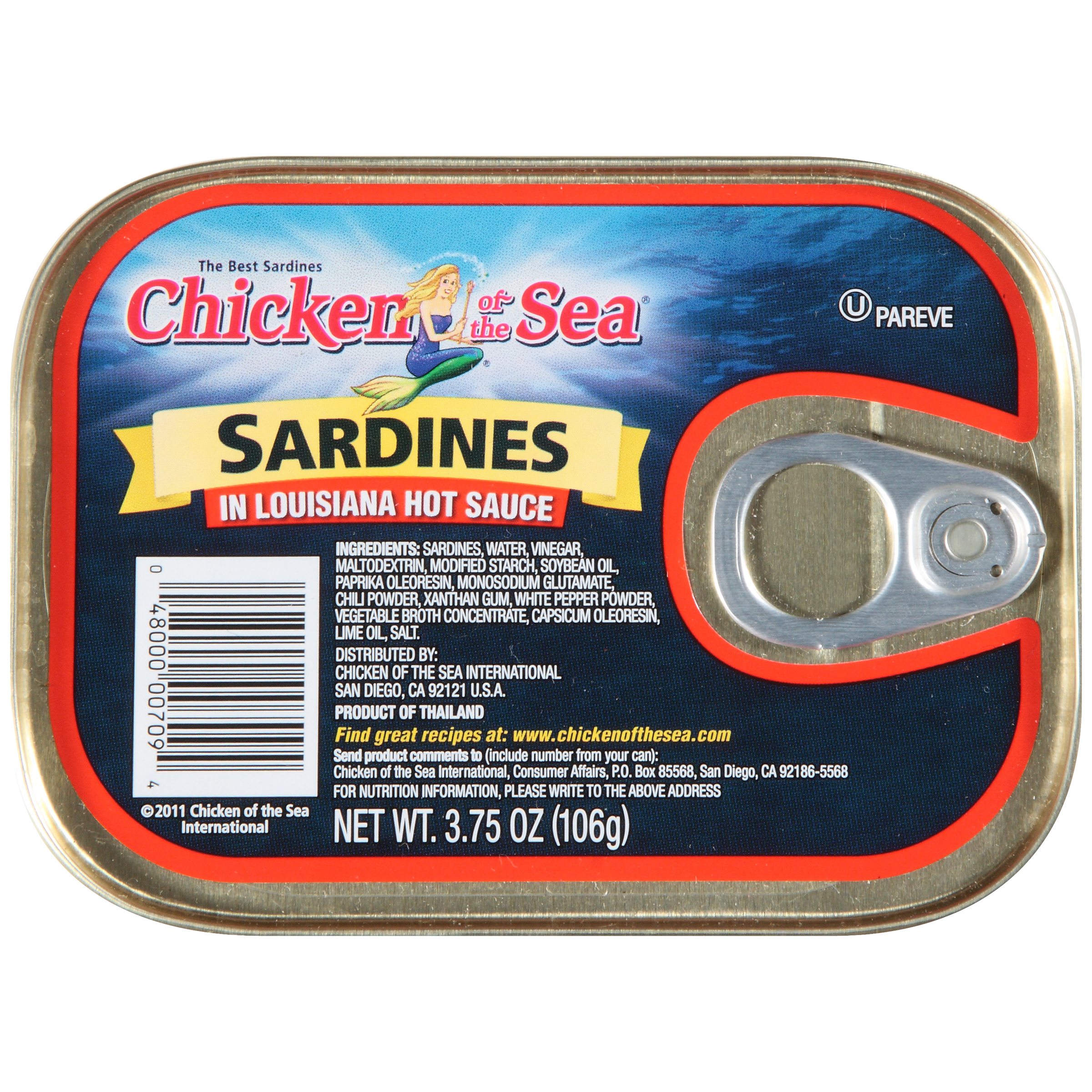 Chicken of the Sea Sardines in Louisiana Hot Sauce, 3.75 ...
