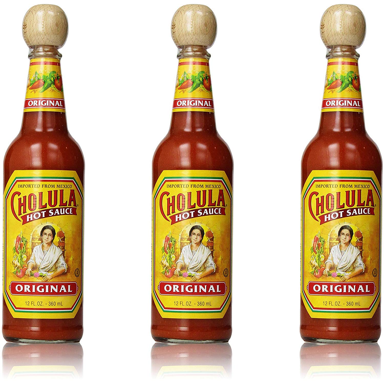 Cholula Original Hot Sauce, 12 Fluid Ounces, Pack of 3 ...