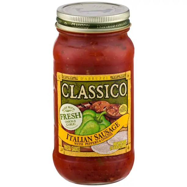 Classico Italian Sausage Pasta Sauce with Peppers &  Onions, 24 oz Jar ...