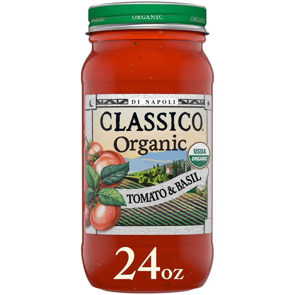 Classico Organic Tomato &  Basil Pasta Sauce with No Sugar Added, 24 oz ...