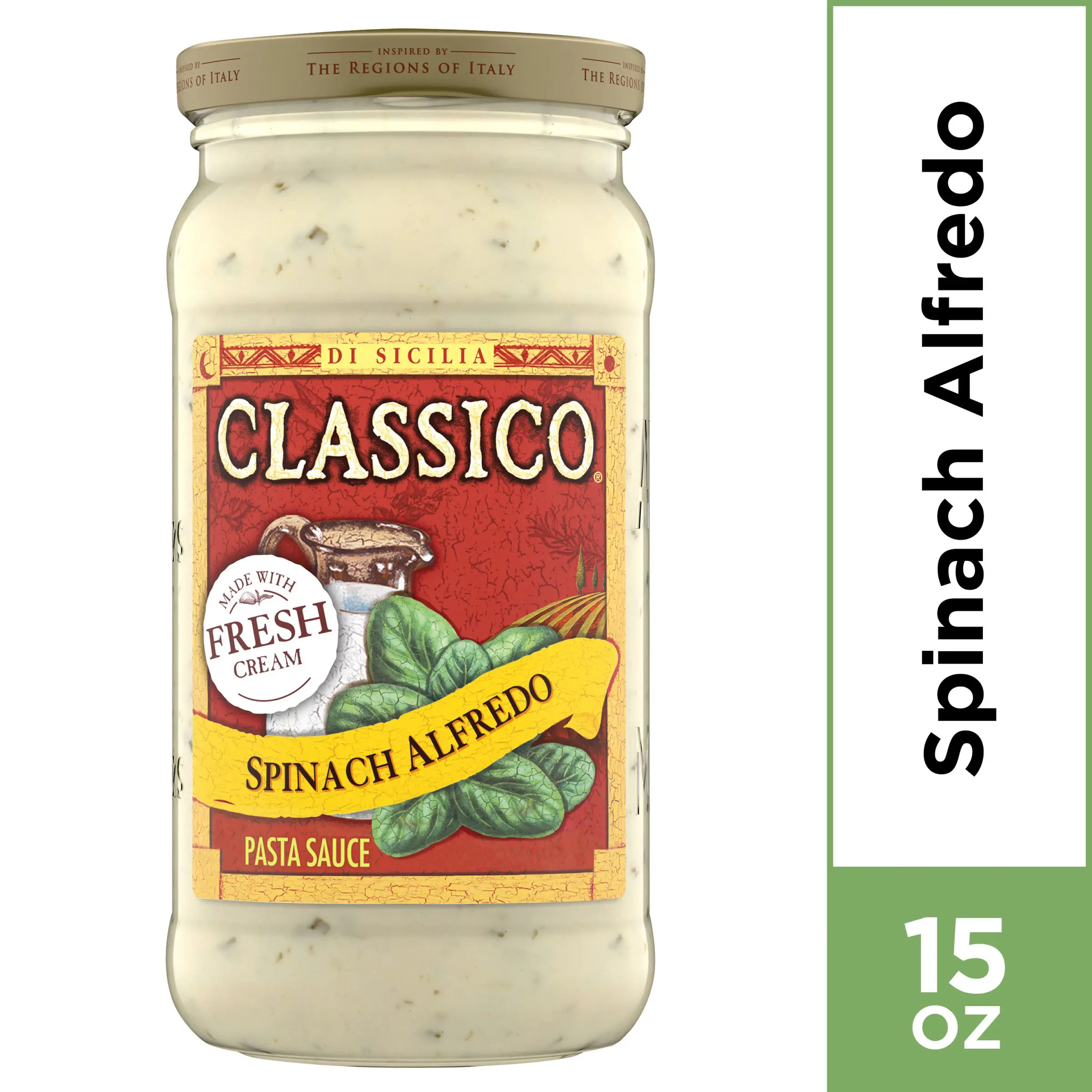 Classico Spinach Alfredo Pasta Sauce, 15 oz Jar