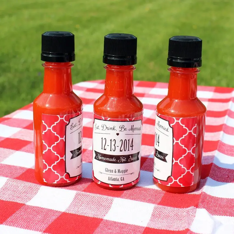 Custom Hot Sauce Wedding Favors Personalized Labels &  Empty