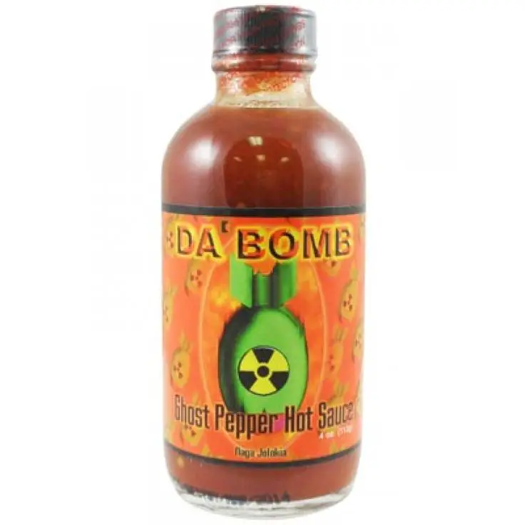 Da Bomb Ghost Pepper Hot Sauce.