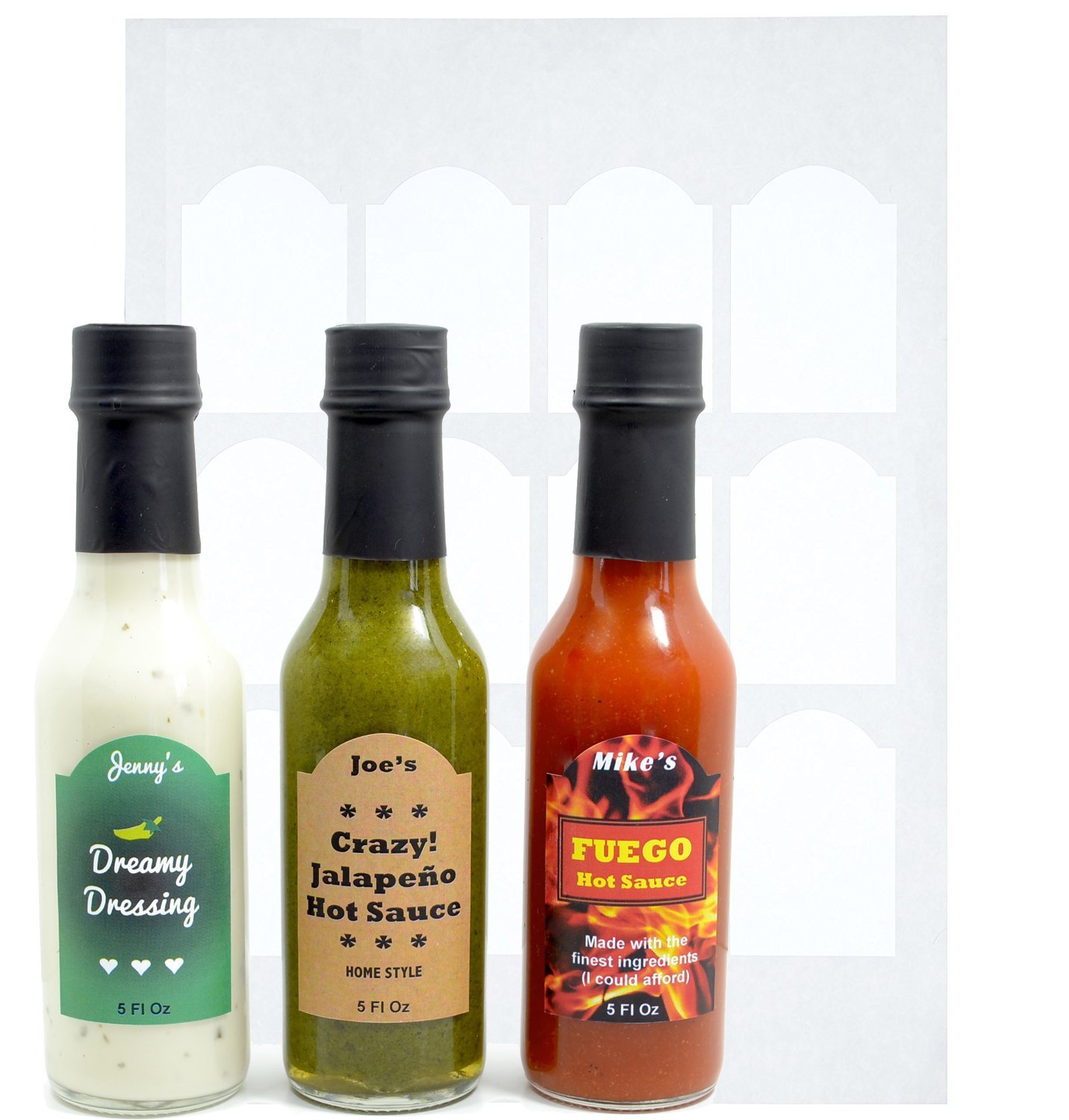 Decorative Labels for Hot Sauce Bottles â 120 Blank Hot ...
