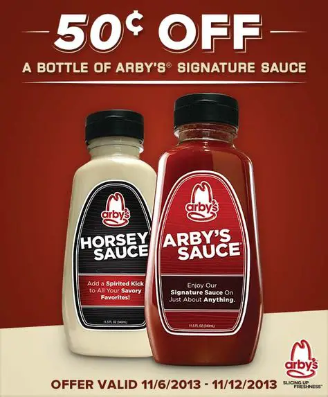 Get 50¢ off a bottle of Arbys® Signature Sauce and # ...