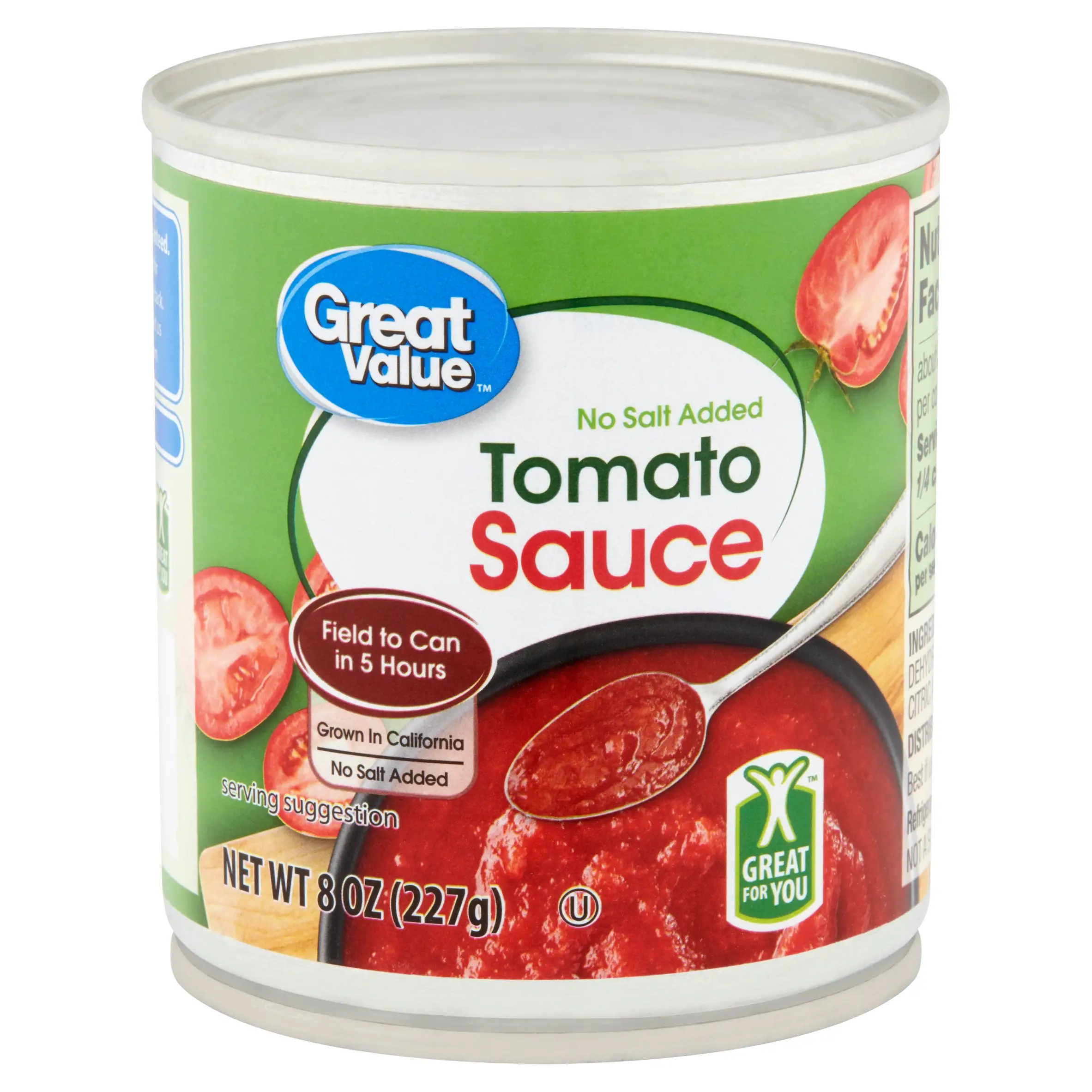 Great Value No Salt Added Tomato Sauce, 8 Oz  BrickSeek