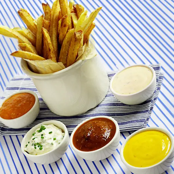 Homemade French Fries with Five Dipping Sauces recipe