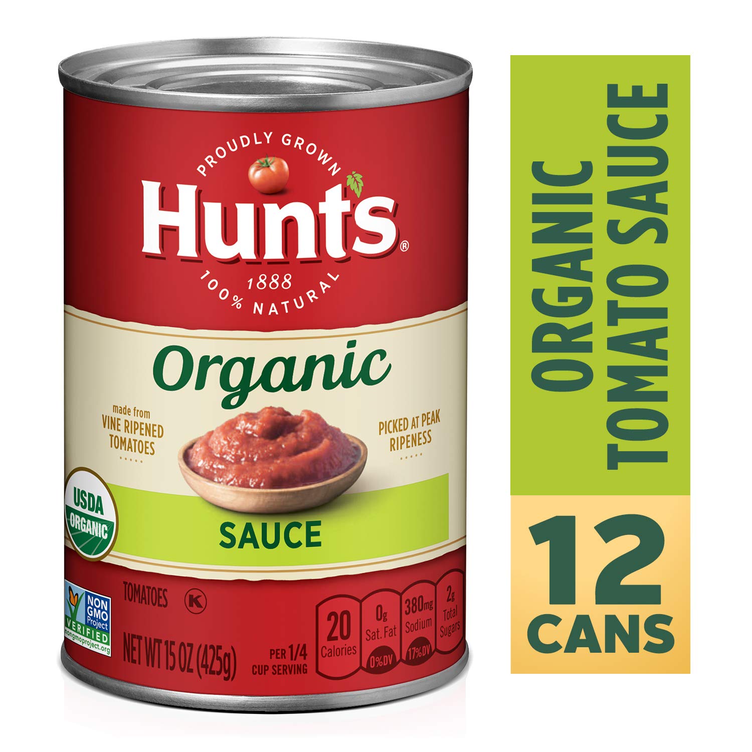 Hunts Organic Tomato Sauce, Keto Friendly, 15 oz, 12 Pack ...