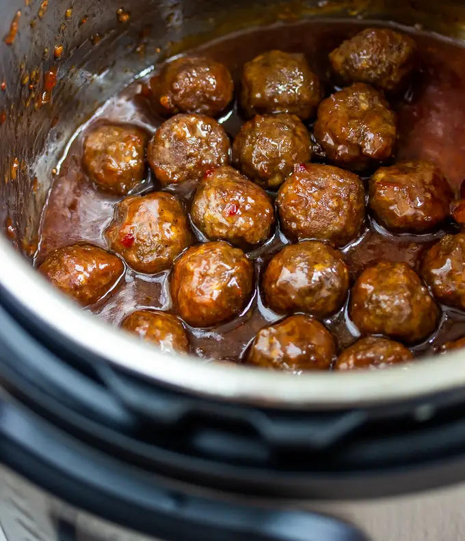 Instant Pot Homemade Meatballs with Grape Jelly and Chili sauce