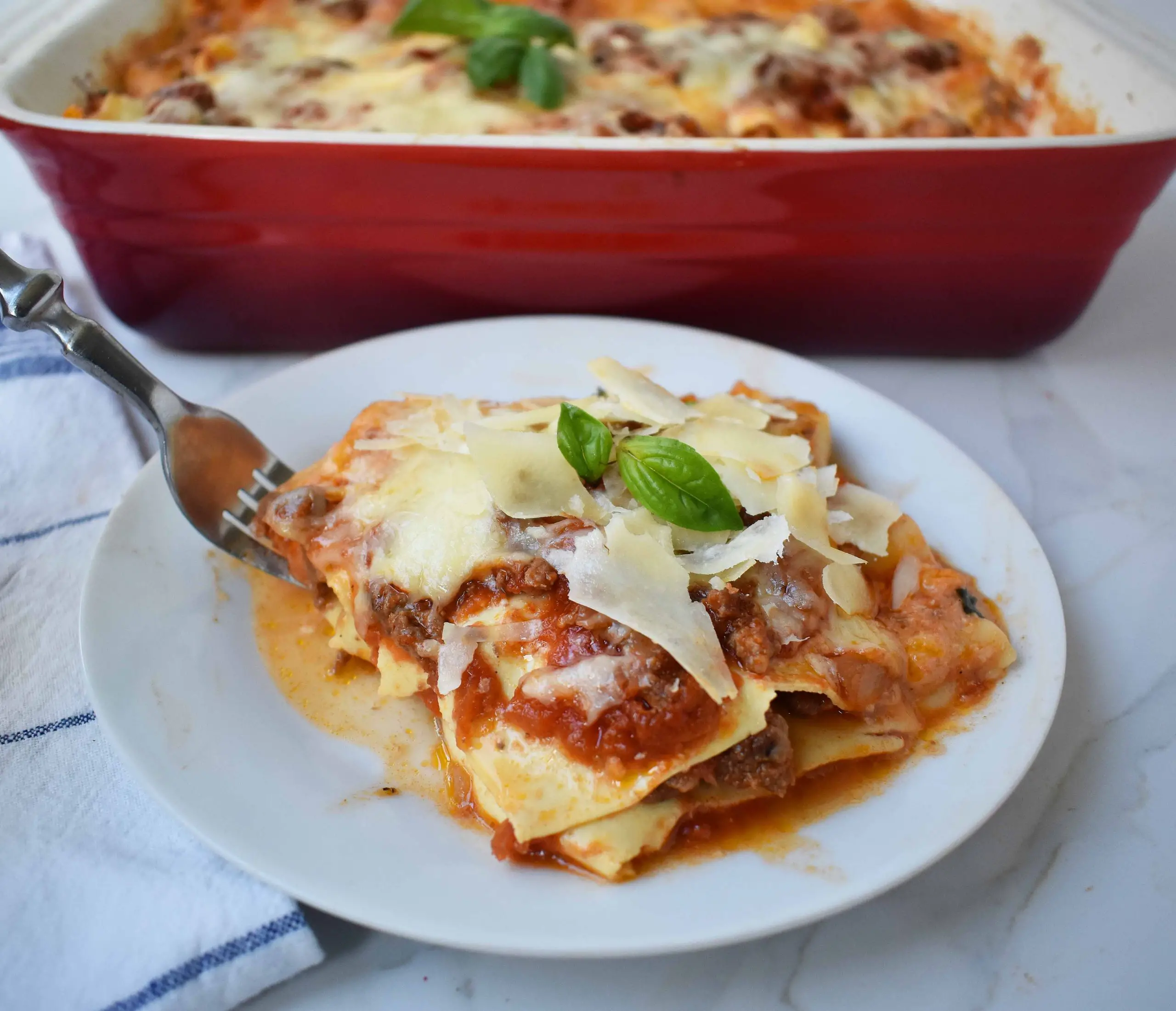 Italian Bolognese Lasagna. Authentic Italian recipe made with a ...