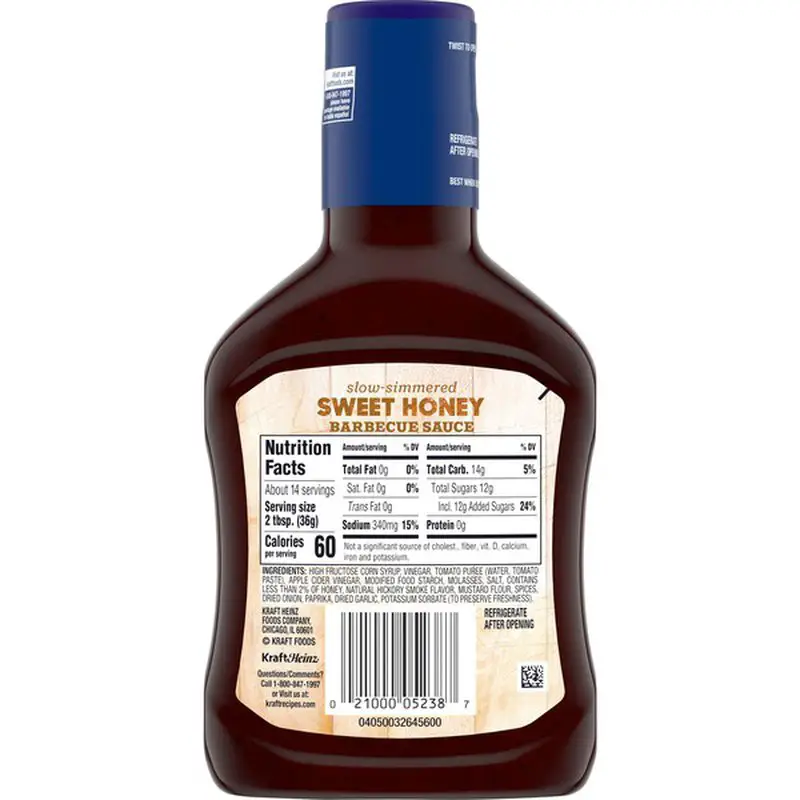Kraft Sweet Honey Barbecue Sauce (18 oz) from Food Lion