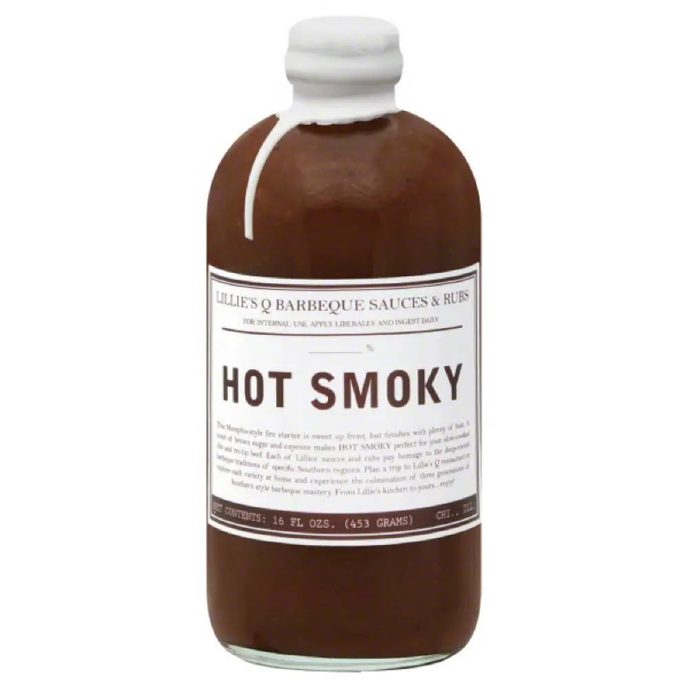 Lillies Q Hot Smoky BBQ Sauce, 16 Oz (Pack of 6)