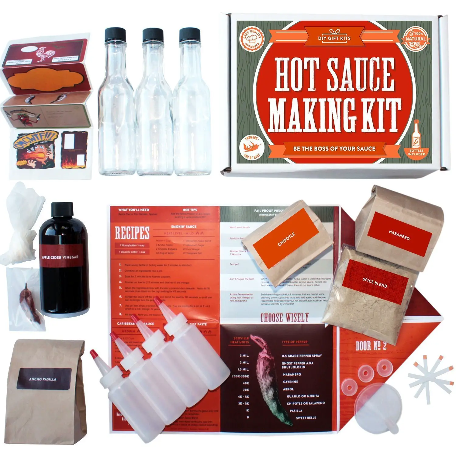 Make Your Own Hot Sauce Kit Makes 7 Bottles of DIY Hot ...