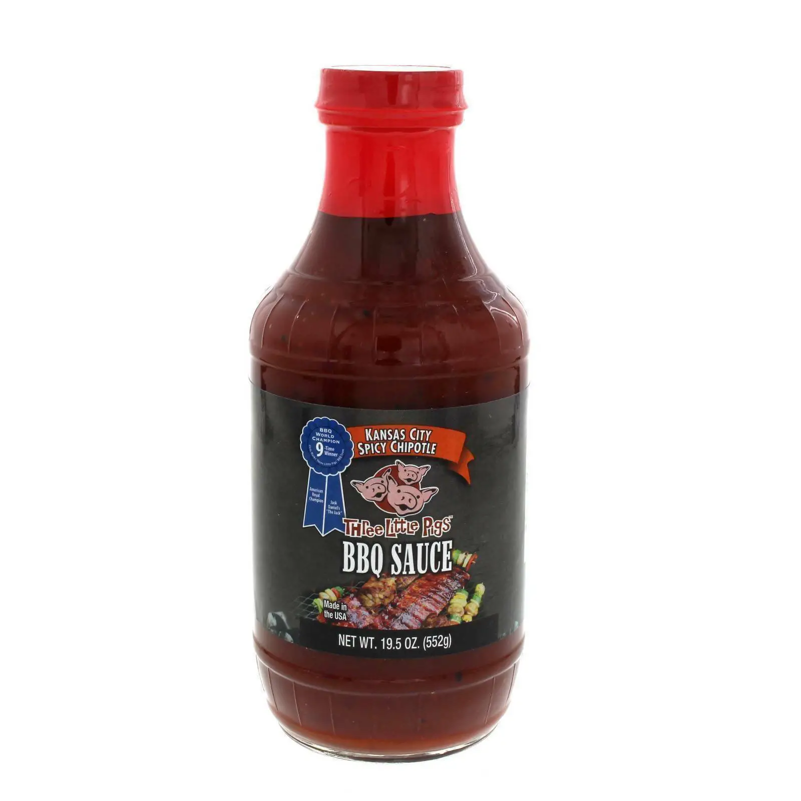 New Three Little Pigs Spicy Chipotle BBQ Sauce 19.5oz