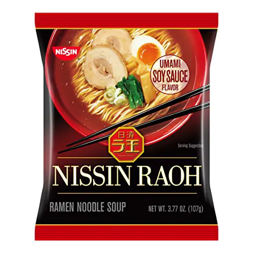 Nissin RAOH Ramen Noodle Soup, Umami Soy Sauce, 107 Gram (Pack of 10 ...
