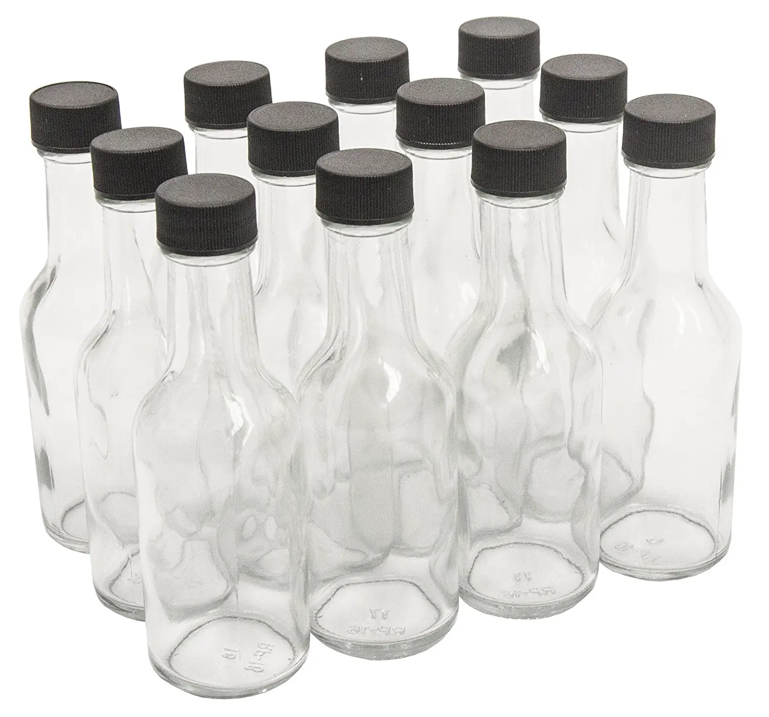 NMS 1.7 Ounce Clear Glass Mini Woozy/Sauce Bottles