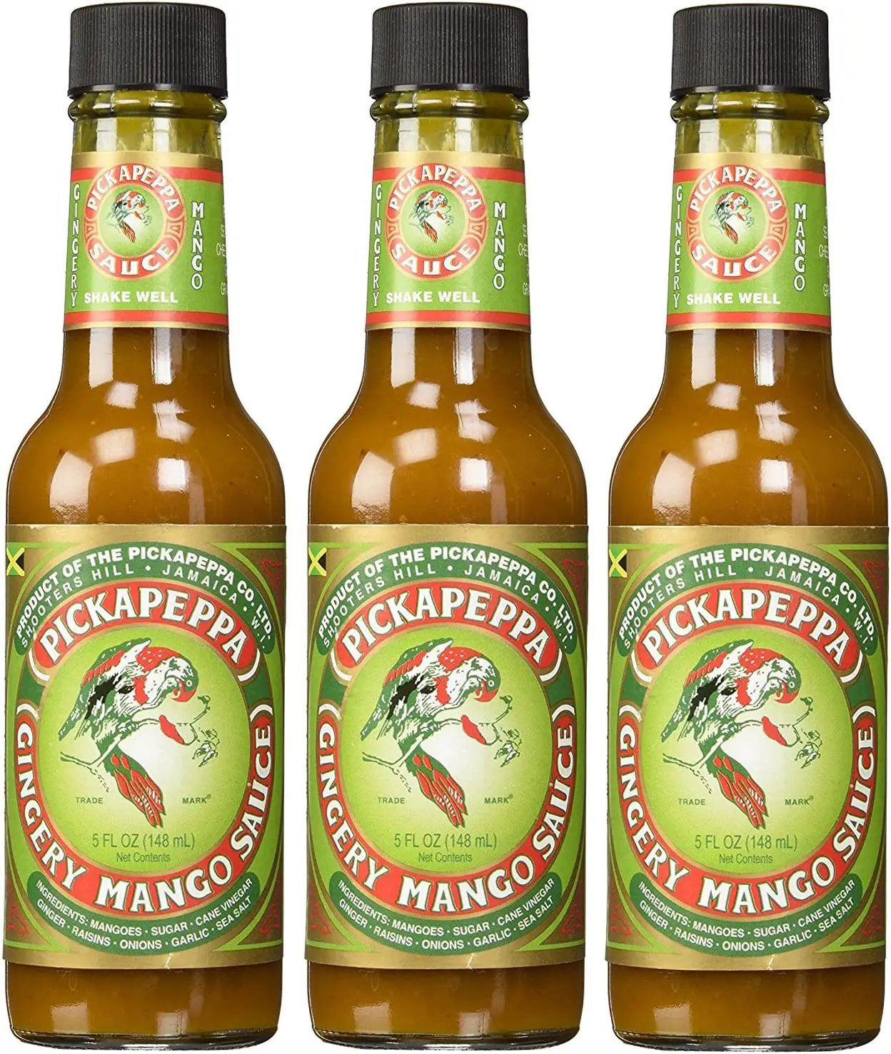Pickapeppa Gingery Mango Hot Sauce 5oz (Pack of 3) by Pickapeppa ...
