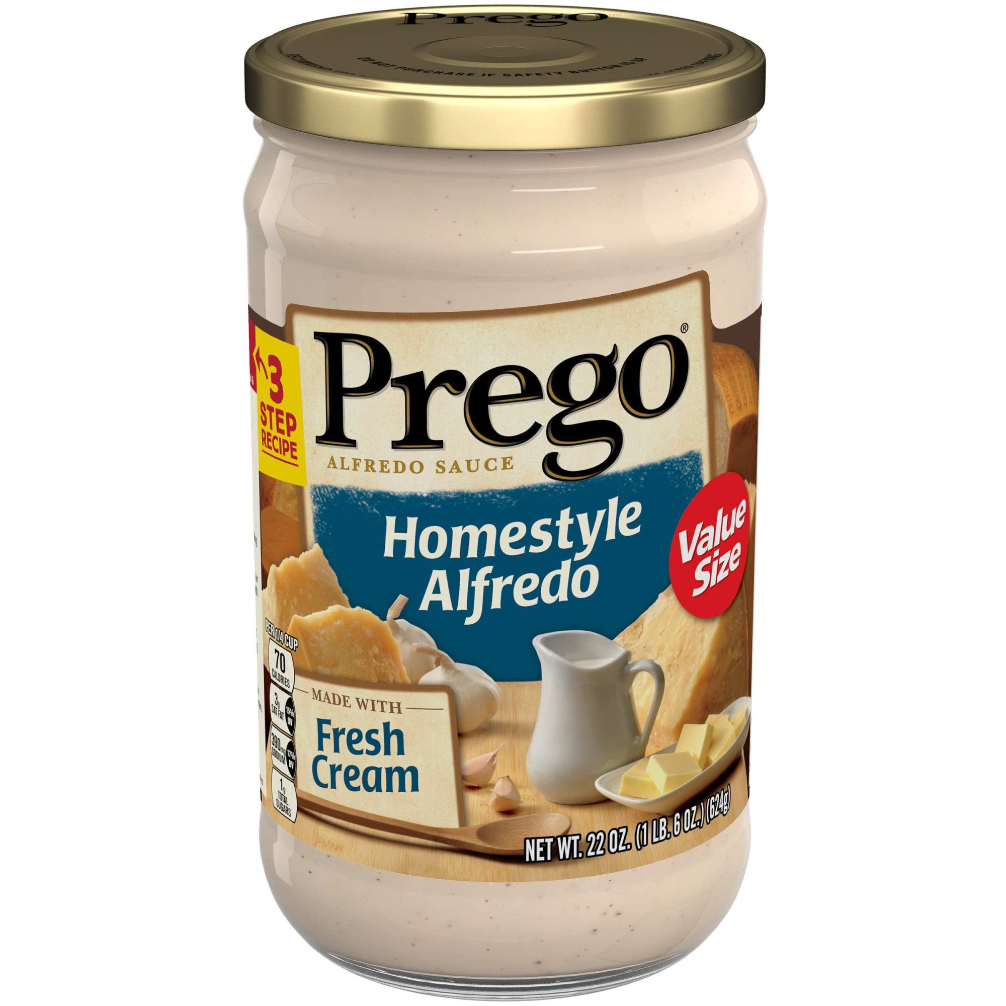 Prego Pasta Sauce, Homestyle Alfredo Sauce, 22 Ounce Jar