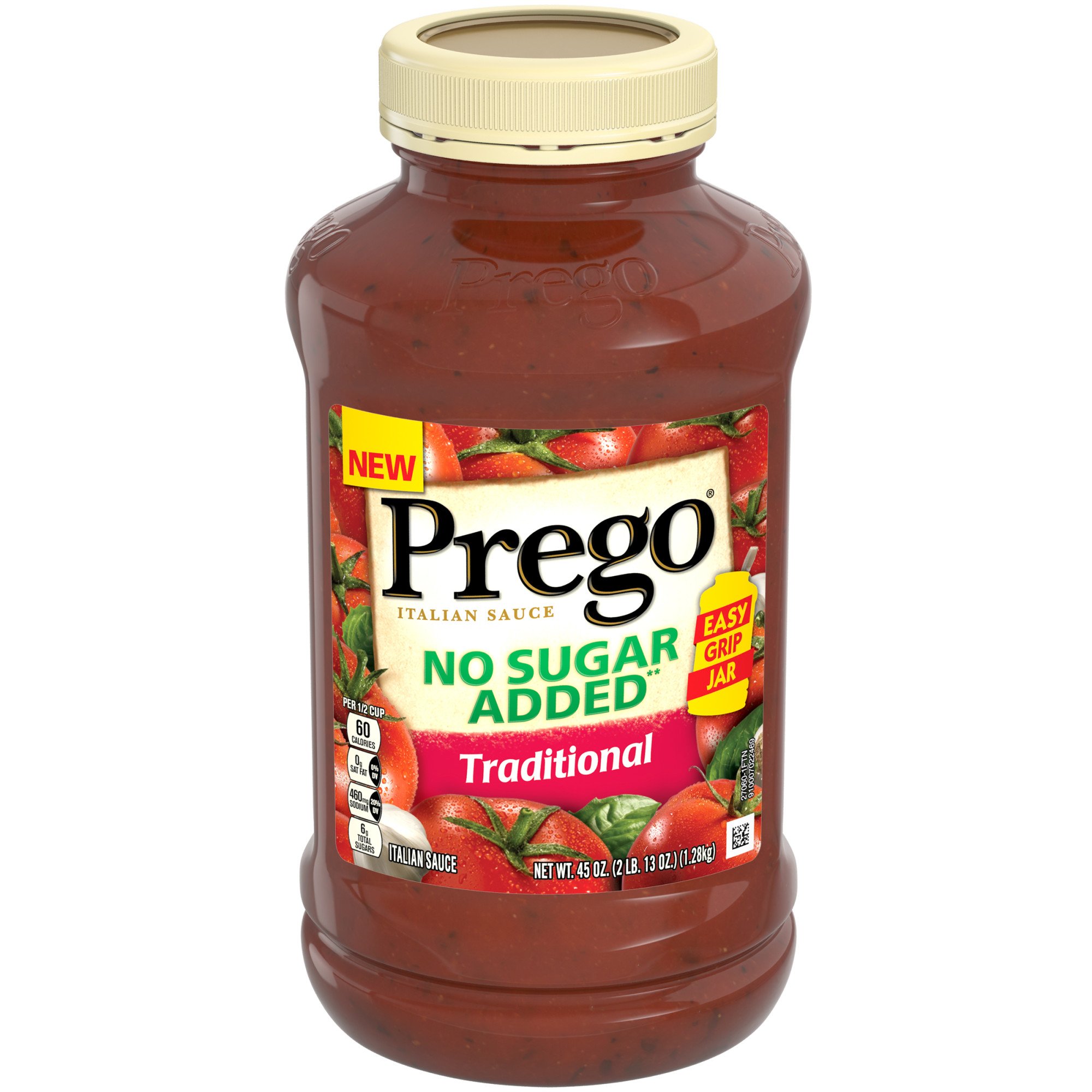 Prego Pasta Sauce, No Sugar Added Traditional, 45 oz PET Jar