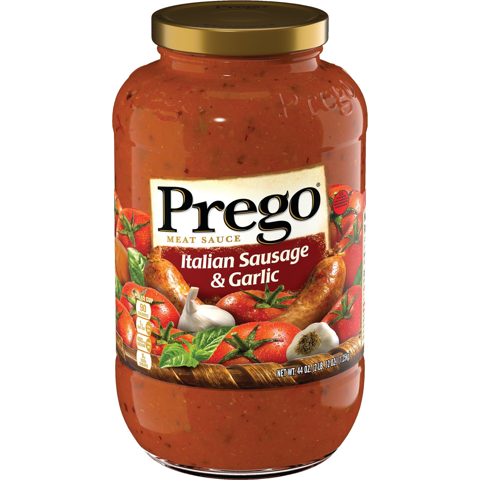 Prego Pasta Sauce, Tomato Sauce with Italian Sausage &  Garlic, 44 Ounce ...