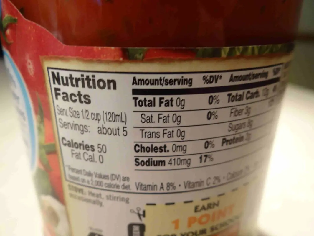 Prego Sauce Nutrition Facts  Nutrition Ftempo