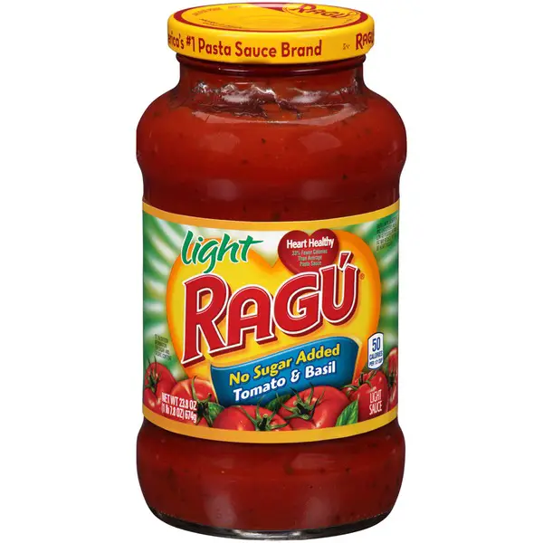 Ragu Old World Style No Sugar Added Light Tomato &  Basil Pasta Sauce ...