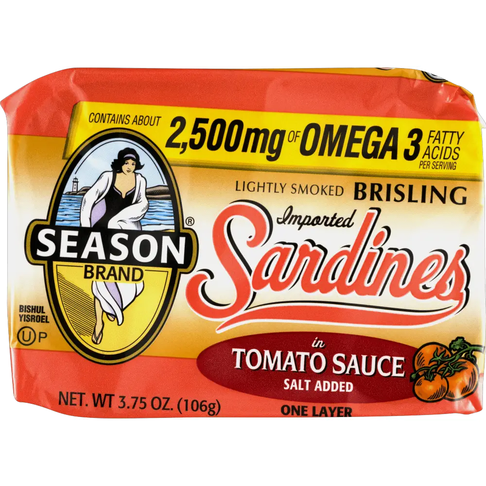Season Brand Imported Sardines Lightly Smoked Brisling In Tomato Sauce ...