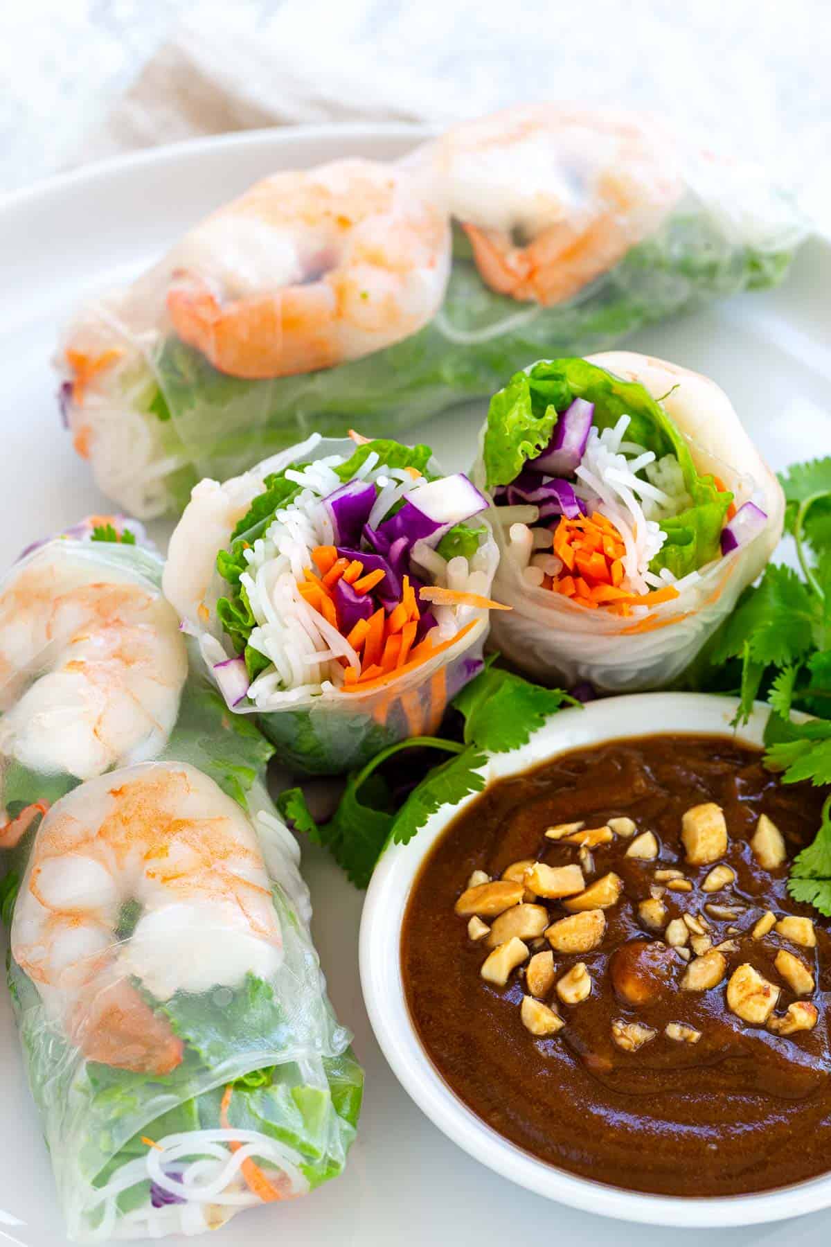 Shrimp Spring Rolls with Peanut Dipping Sauce