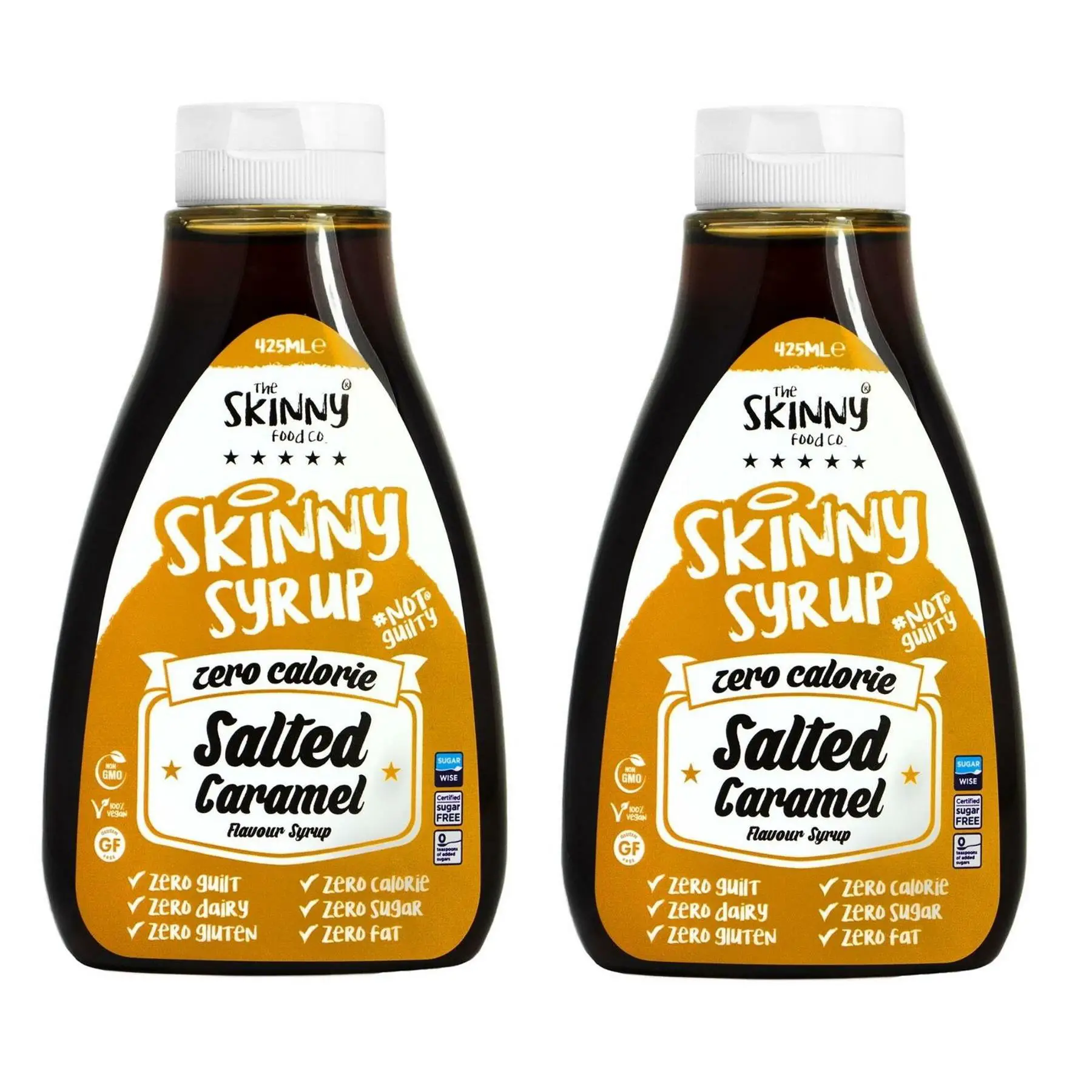 Skinny Foods Twin Pack Salted Caramel Sugar Free Coffee Sauce Syrups ...