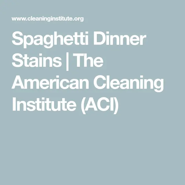 Spaghetti Dinner Stains