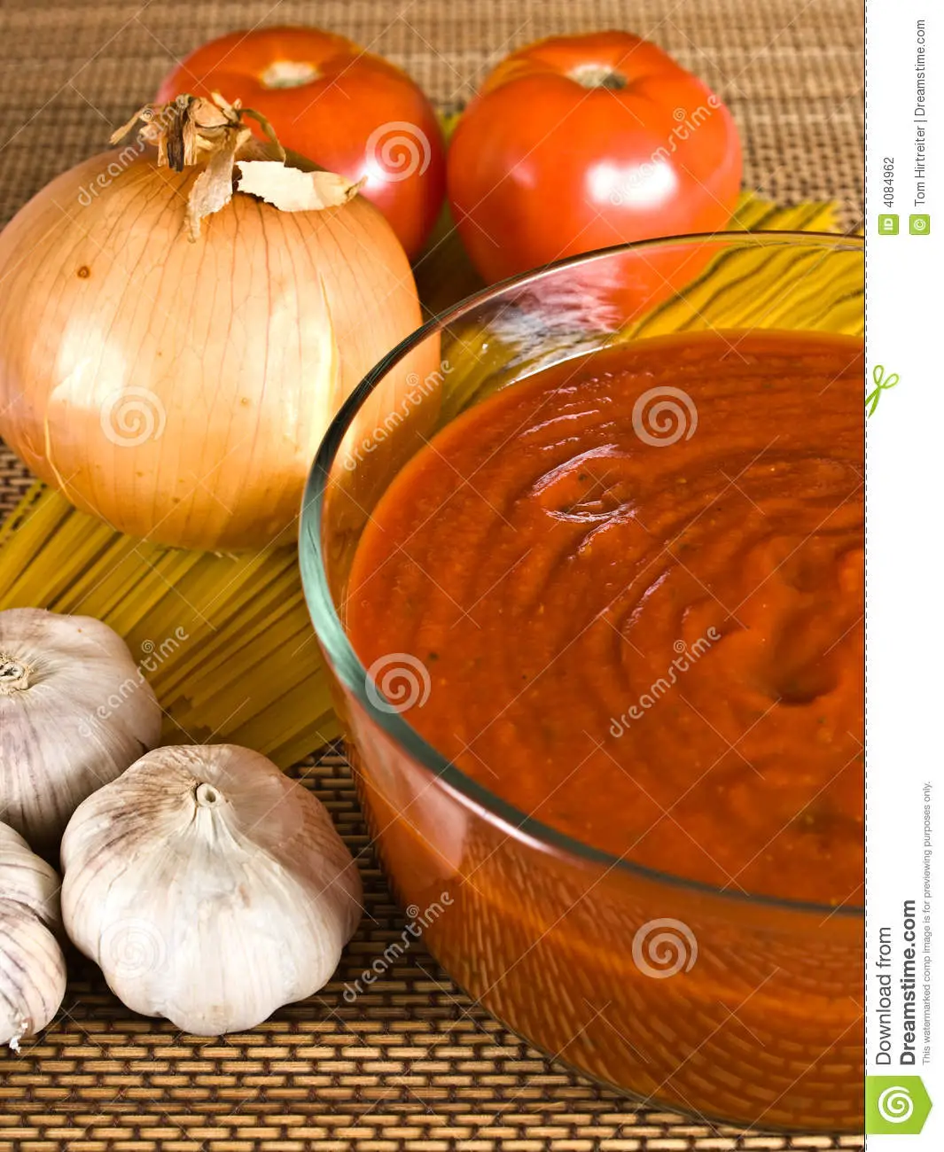 Spaghetti Sauce &  Ingredients Stock Photo
