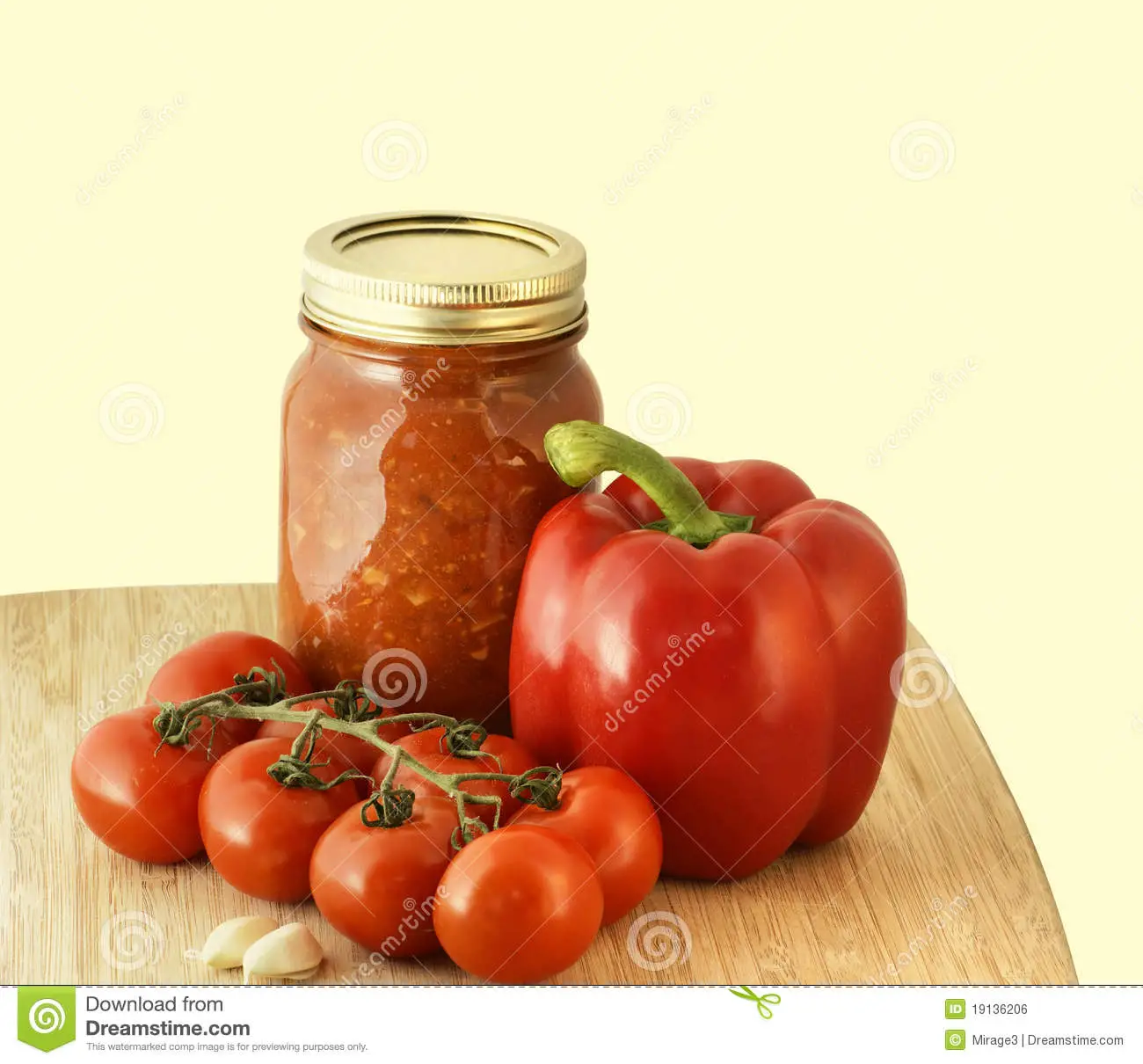Spaghetti Sauce Ingredients Stock Photo