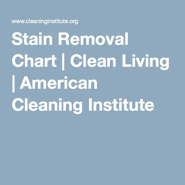 Stain Removal Chart