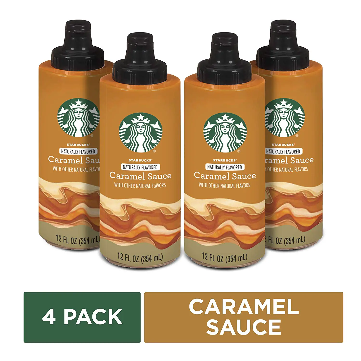 Starbucks Naturally Flavored Caramel Sauce, 12 Fl Oz, Pack Of 4