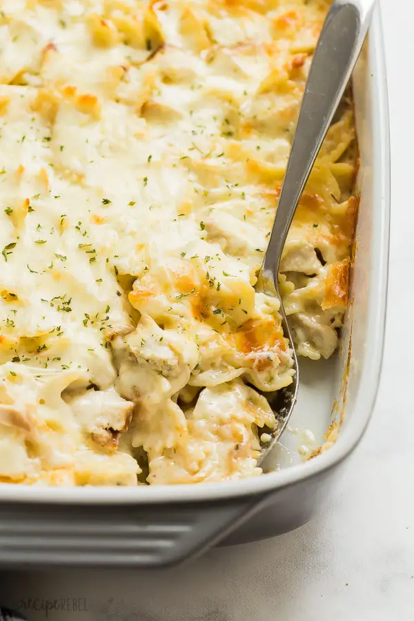 This Chicken Alfredo Bake is an easy casserole recipe made ...
