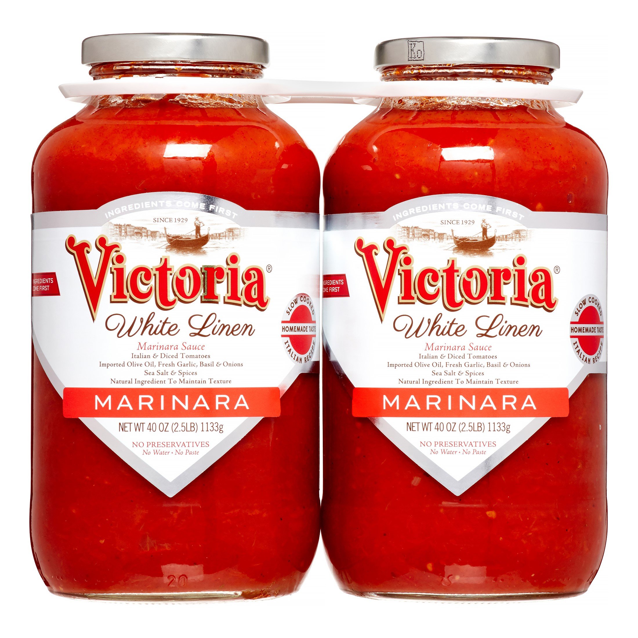 Victoria White Linen Marinara Sauce, 40 Oz, 2 Ct
