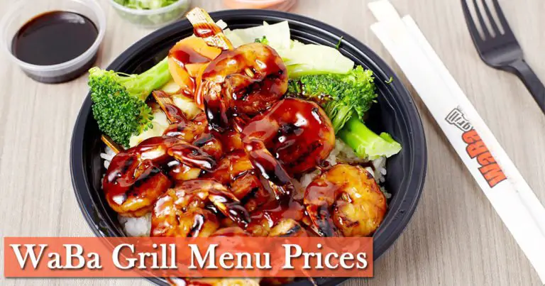 Waba Grill Menu Prices for Kids &  Lunch