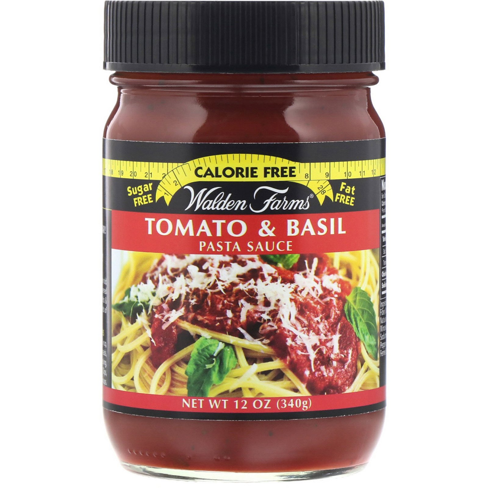 Walden Farms, Pasta Sauce, Tomato &  Basil, 12 oz