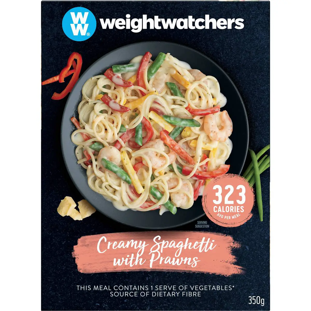 Weight Watchers Frozen Meal Creamy Spaghetti &  Prawns 350g